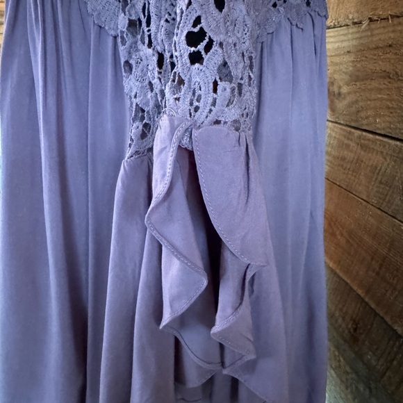 She + Sky Boho Open Embroidered Lavender/Mauve Top Size L NWT - Picture 5 of 8